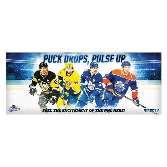 2023 DIRECTV NHL Hockey Center Ice Vinyl Banner 4'x8' Crosby Matthews McDavid - Picture 3 of 3